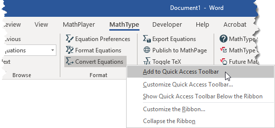 cfeate fractions in microsoft word