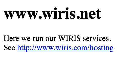 Expected response for www.wiris.net