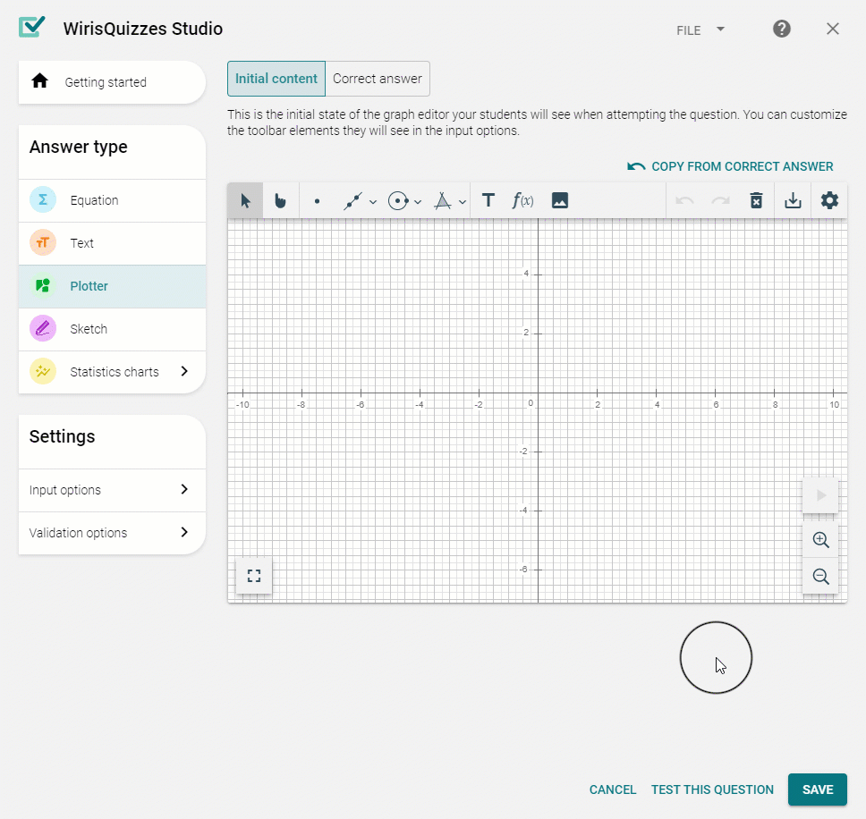 Animation showing how to create a line as initial content