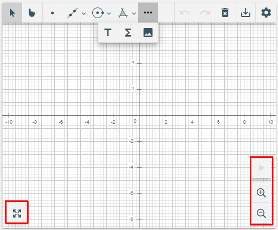 Wiris Graph with the floating elements remarked