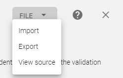 Topx auliary buttons that supports you when managing the question file and finding support.